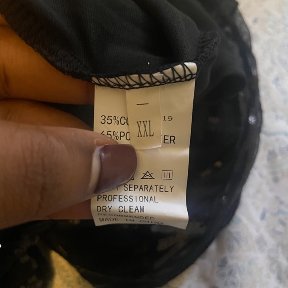 Plus Size Black Sequin Party Dress w/ Feathers - Picture 6 of 7